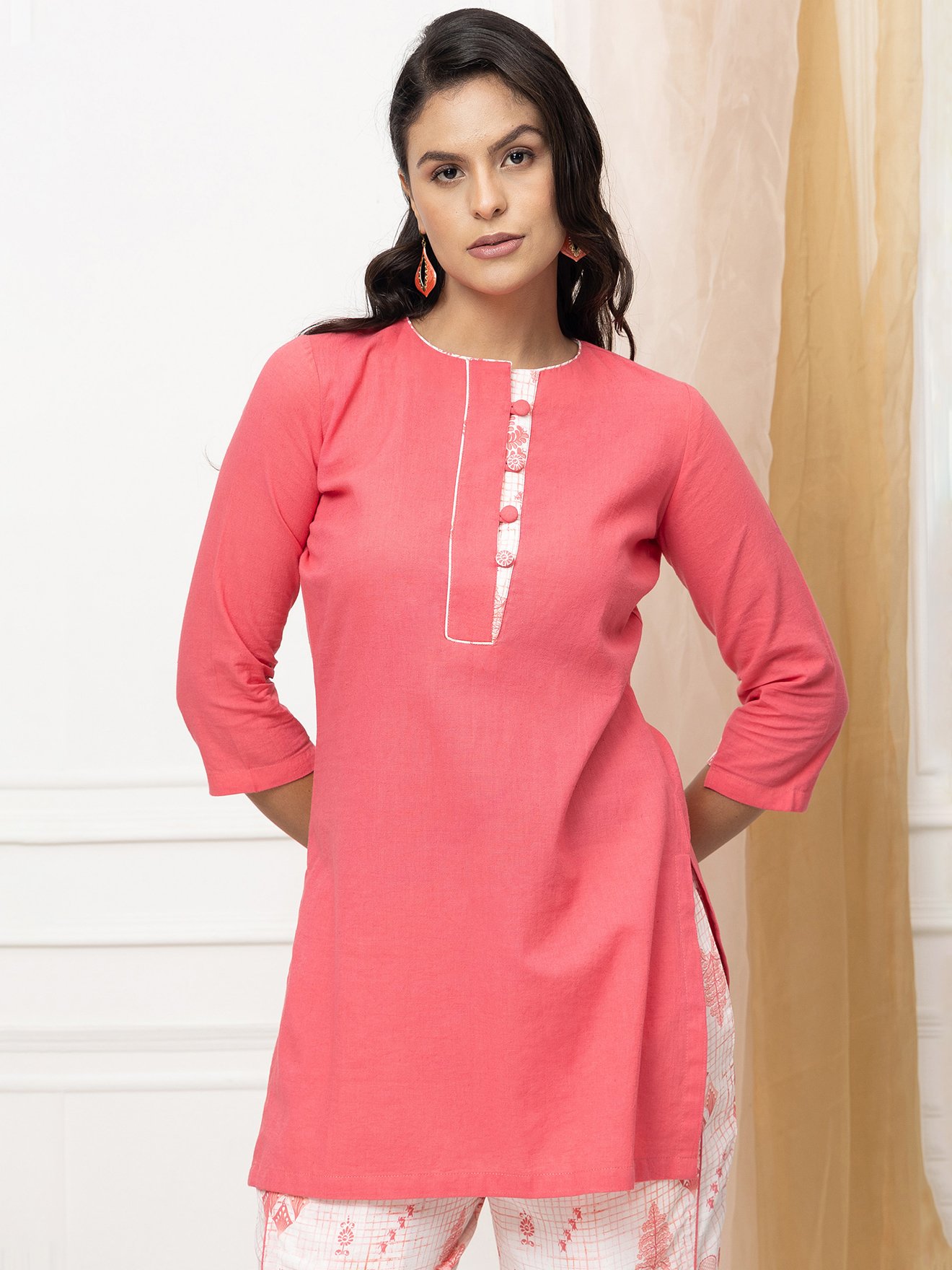 Coral Crush Kurti